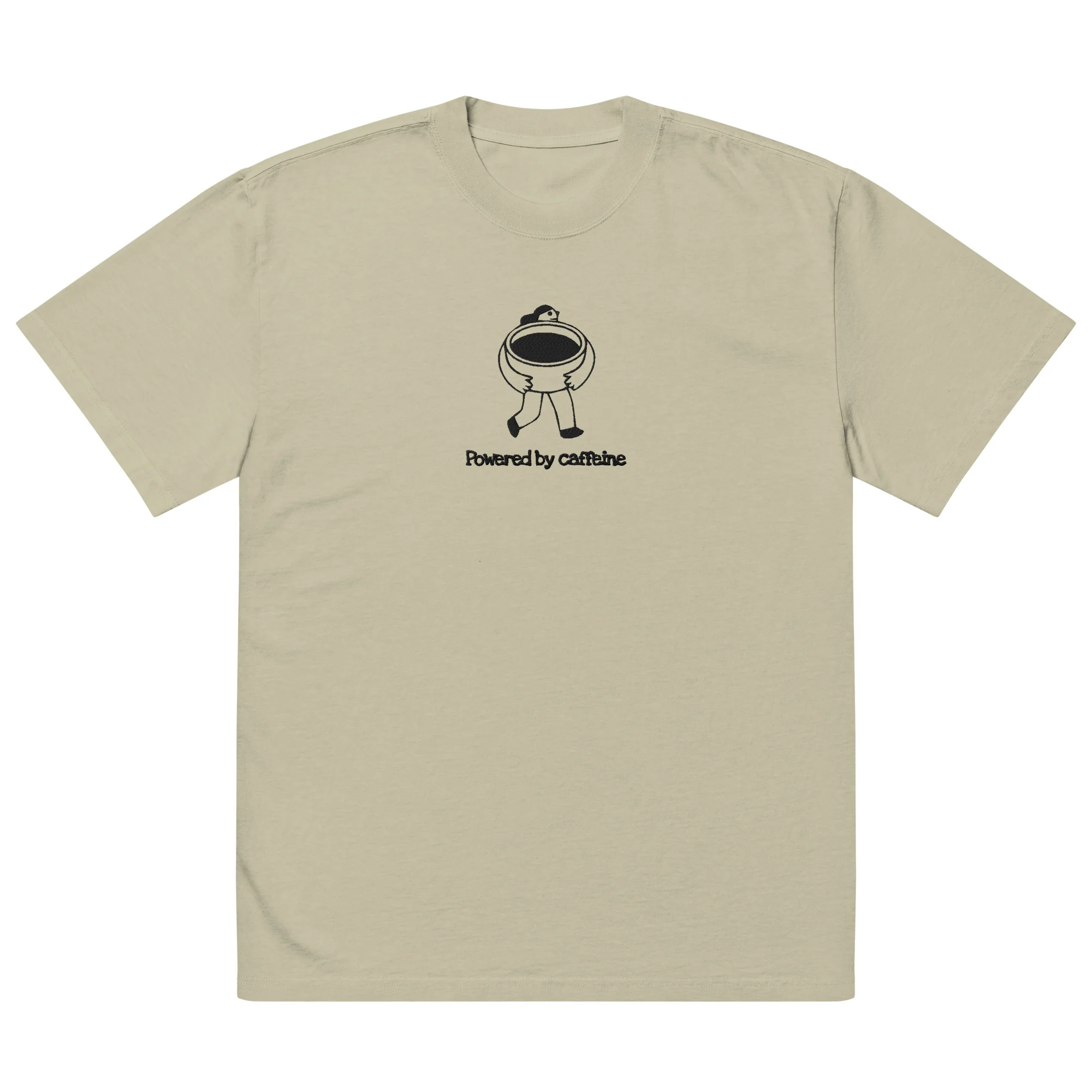 Powered by caffeine Oversized faded t-shirt - Image 6