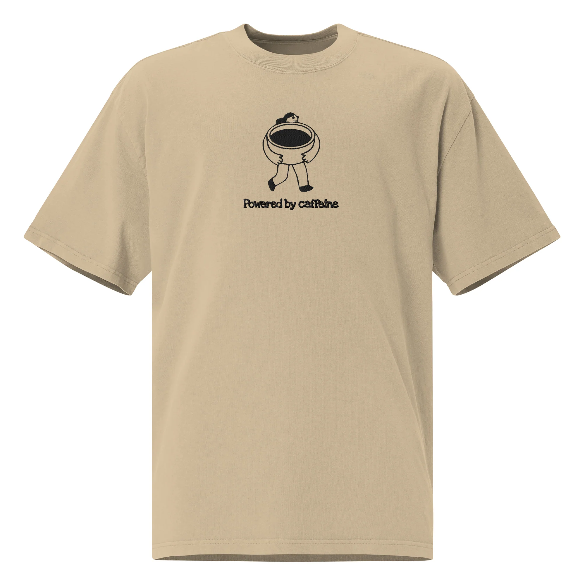 Powered by caffeine Oversized faded t-shirt - Image 7