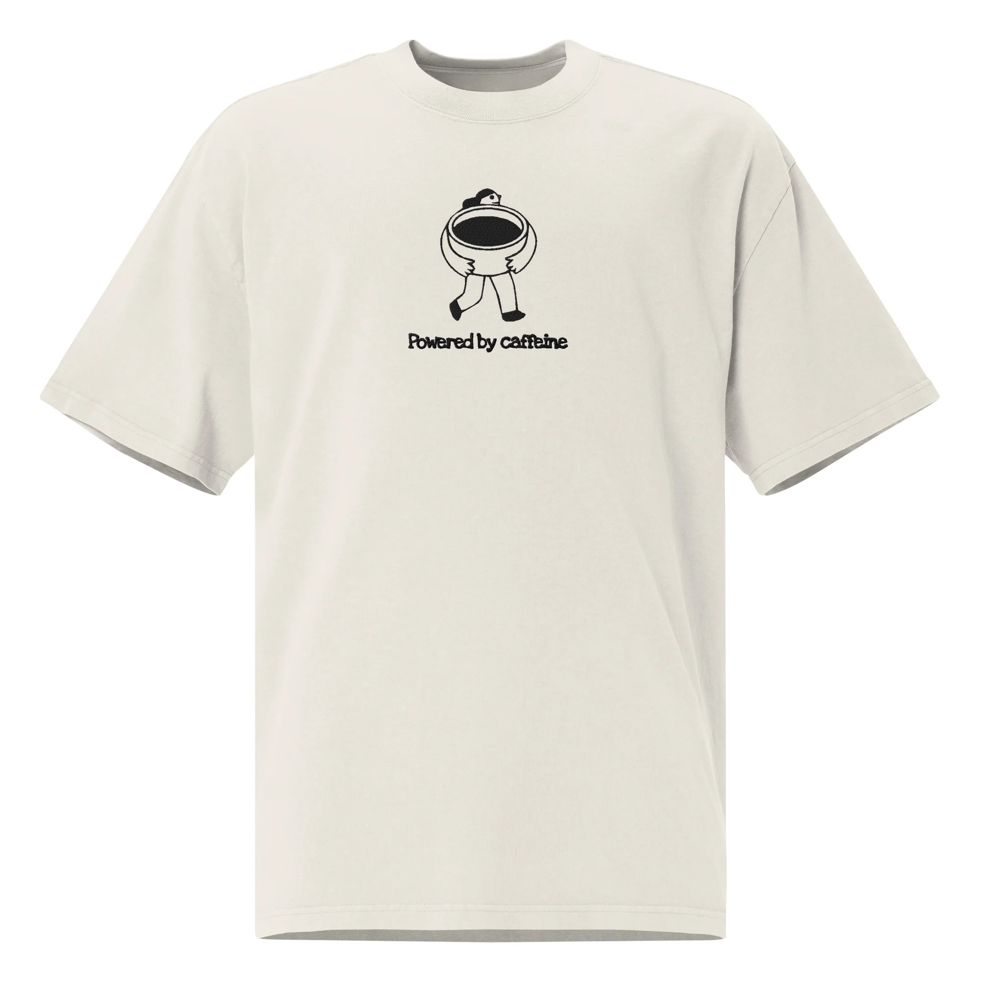 Powered by caffeine Oversized faded t-shirt - Image 8