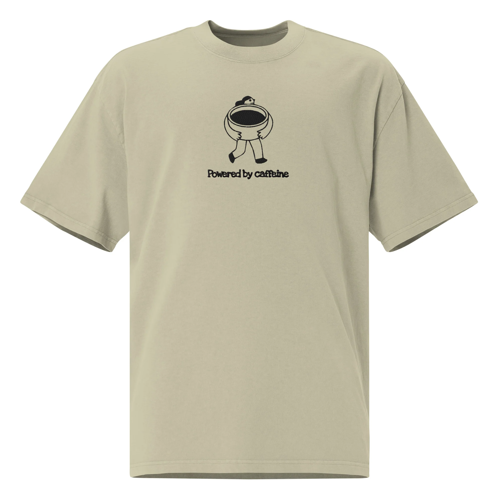 Powered by caffeine Oversized faded t-shirt - Image 9