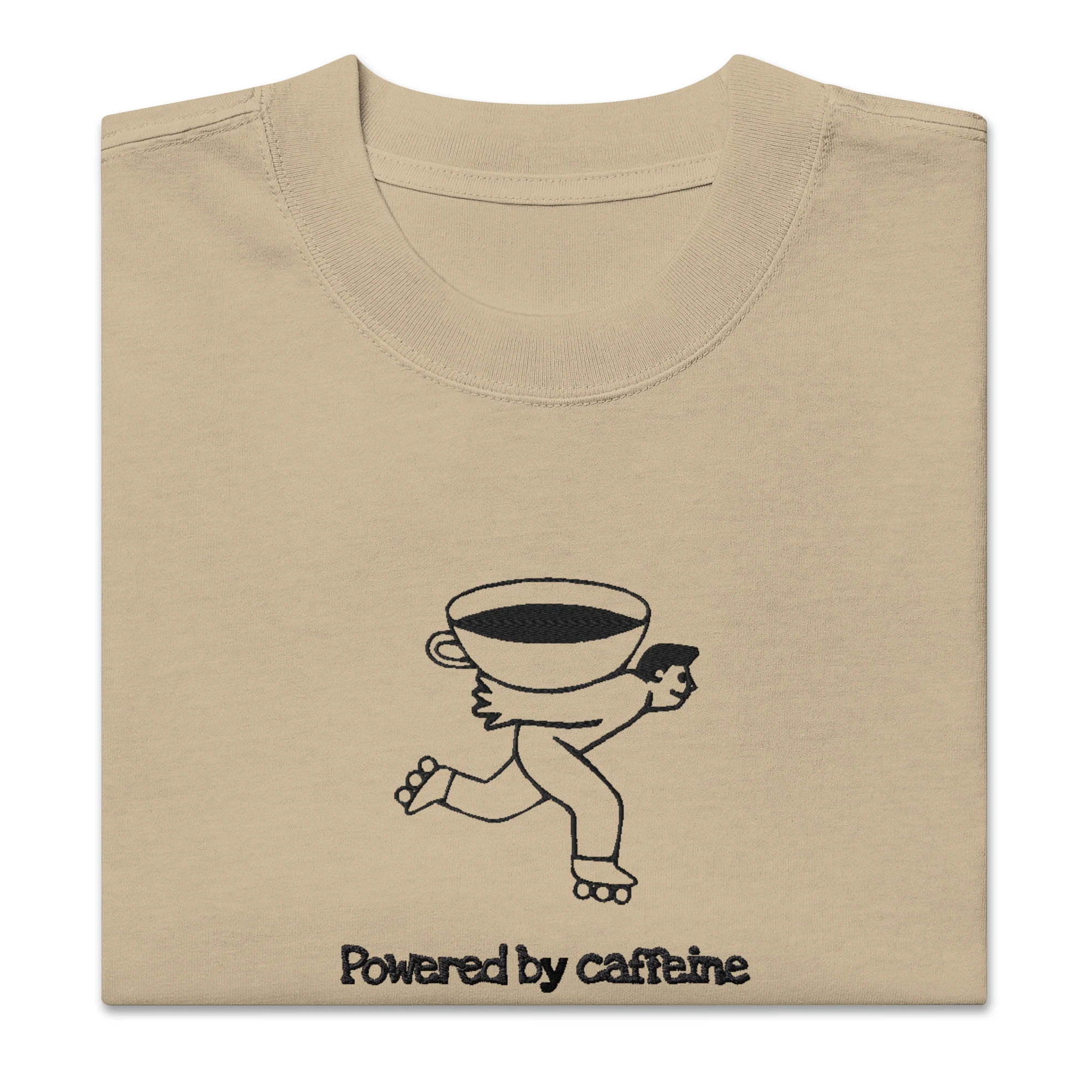 Powered by caffeine Oversized faded t-shirt