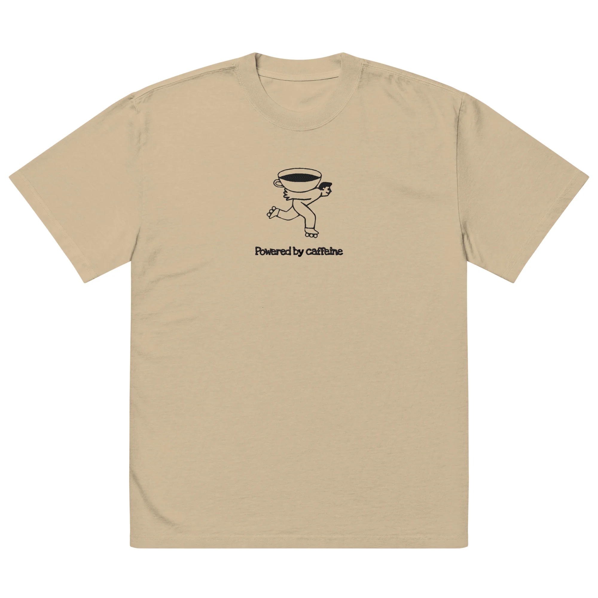 Powered by caffeine Oversized faded t-shirt - Image 2