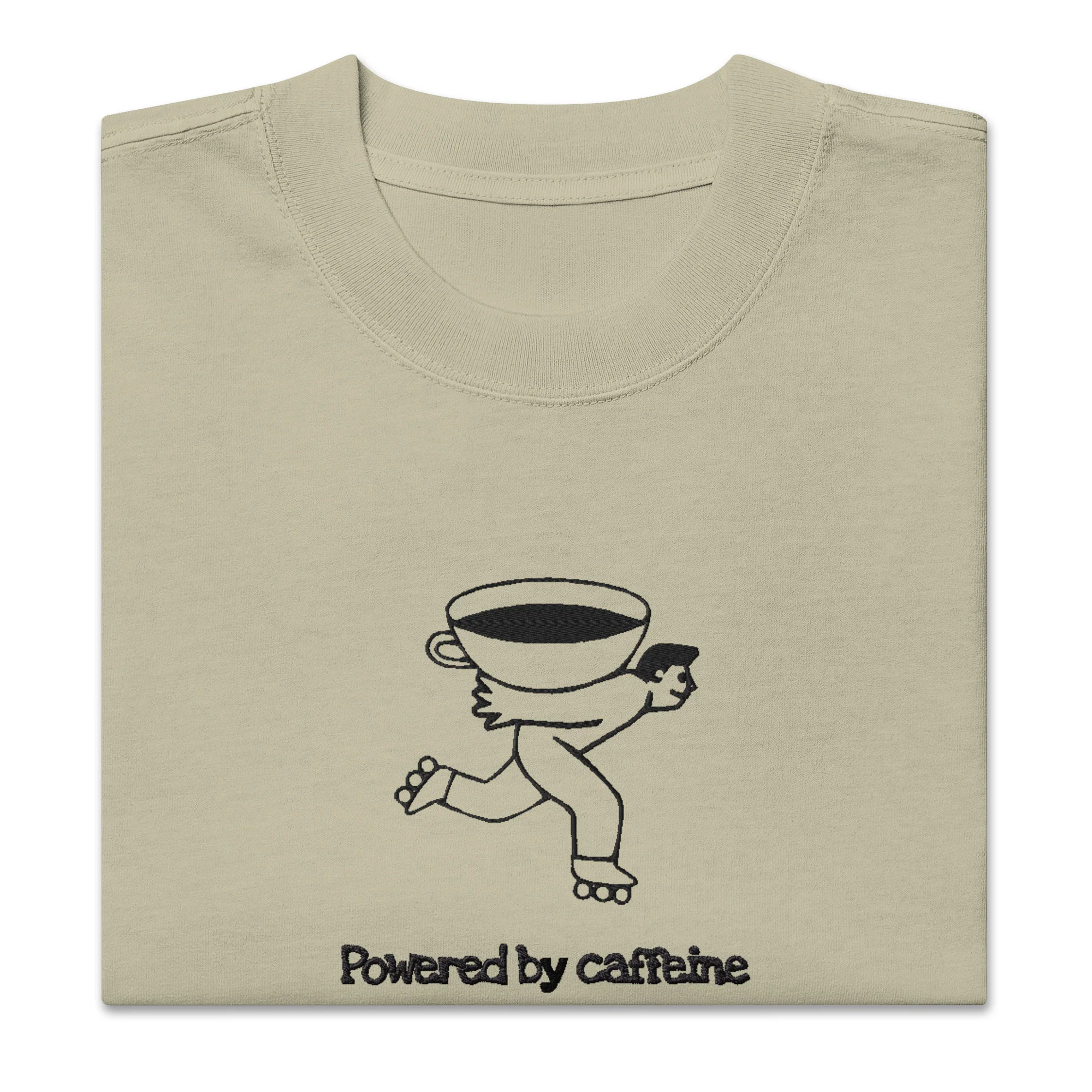 Powered by caffeine Oversized faded t-shirt - Image 3