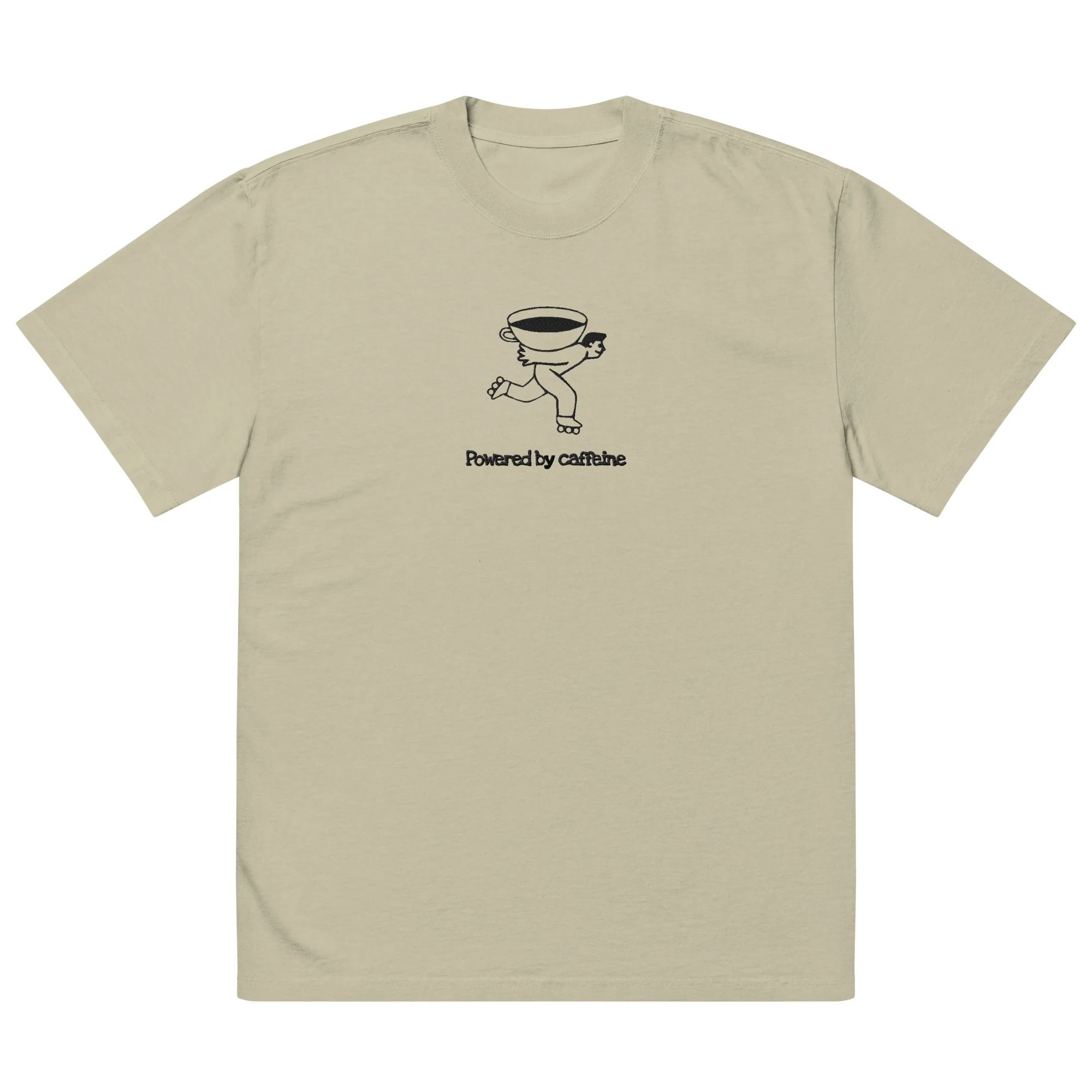 Powered by caffeine Oversized faded t-shirt - Image 4