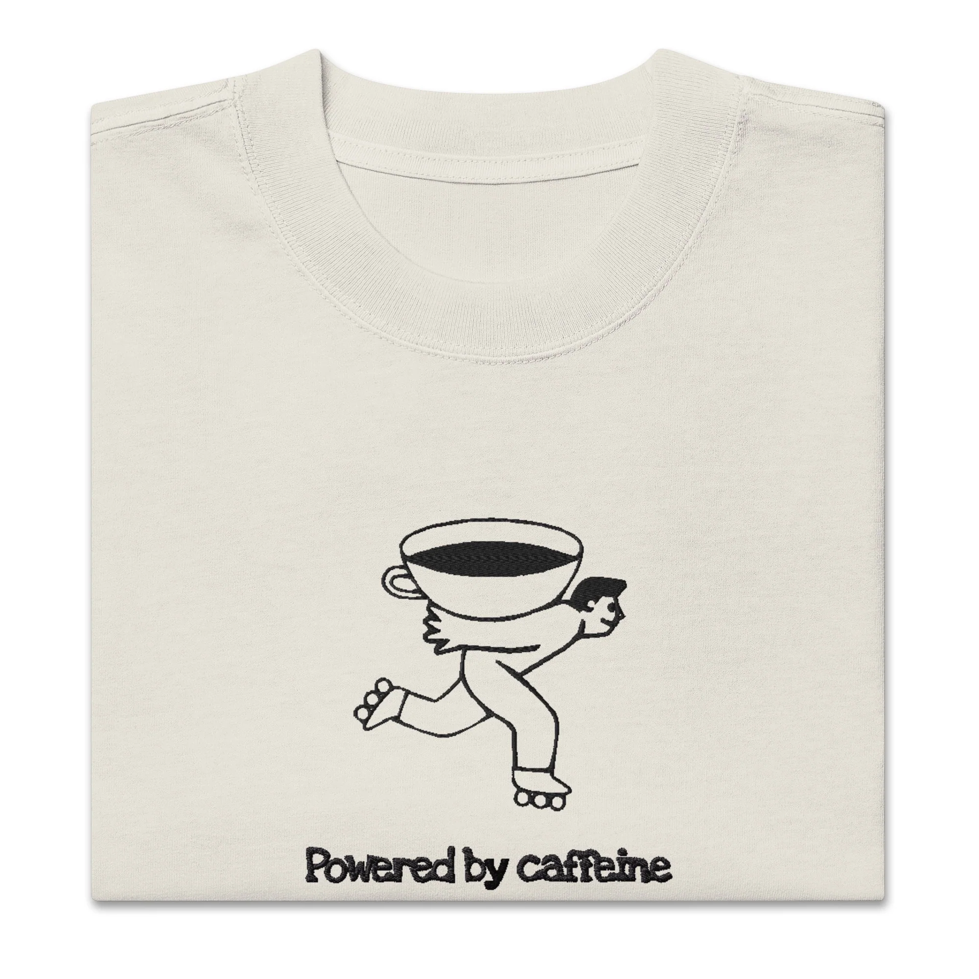 Powered by caffeine Oversized faded t-shirt - Image 5