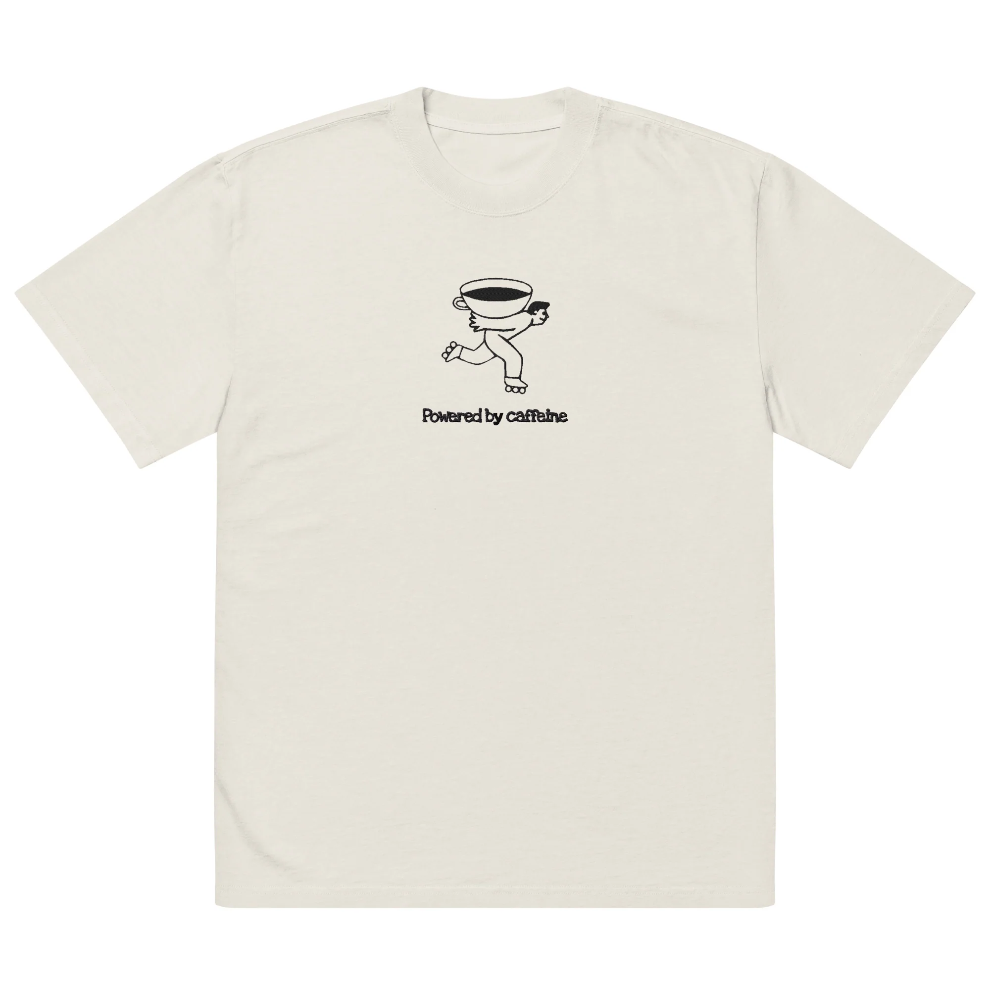 Powered by caffeine Oversized faded t-shirt - Image 6