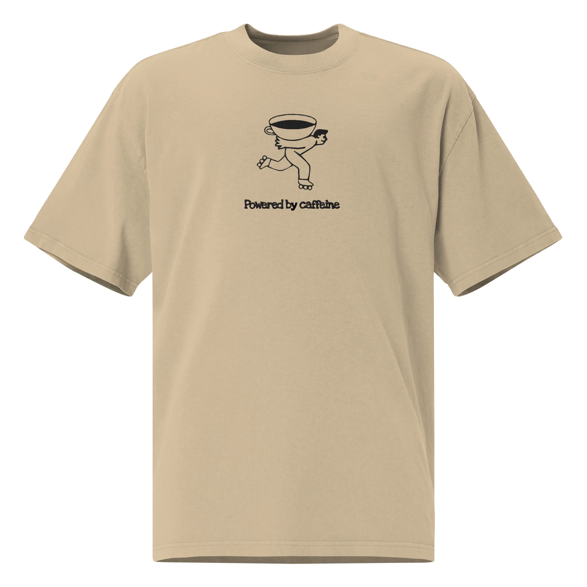 Powered by caffeine Oversized faded t-shirt - Image 7
