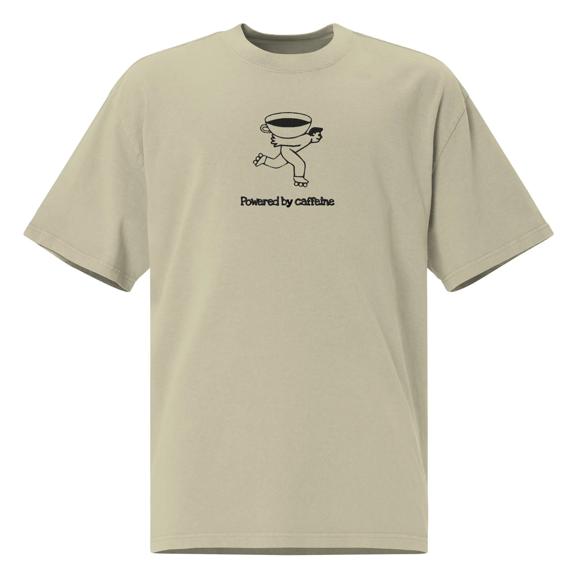 Powered by caffeine Oversized faded t-shirt - Image 8