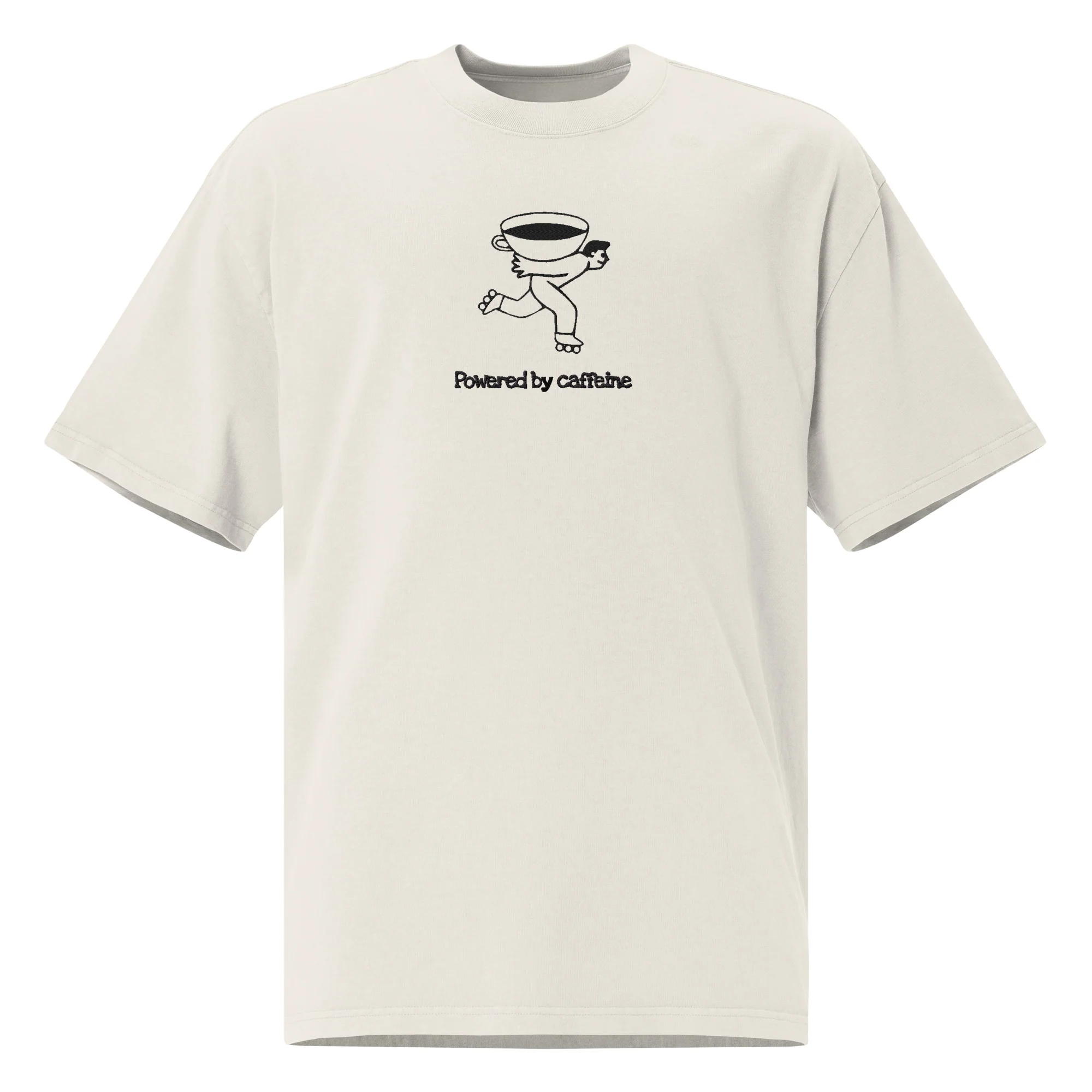 Powered by caffeine Oversized faded t-shirt - Image 9