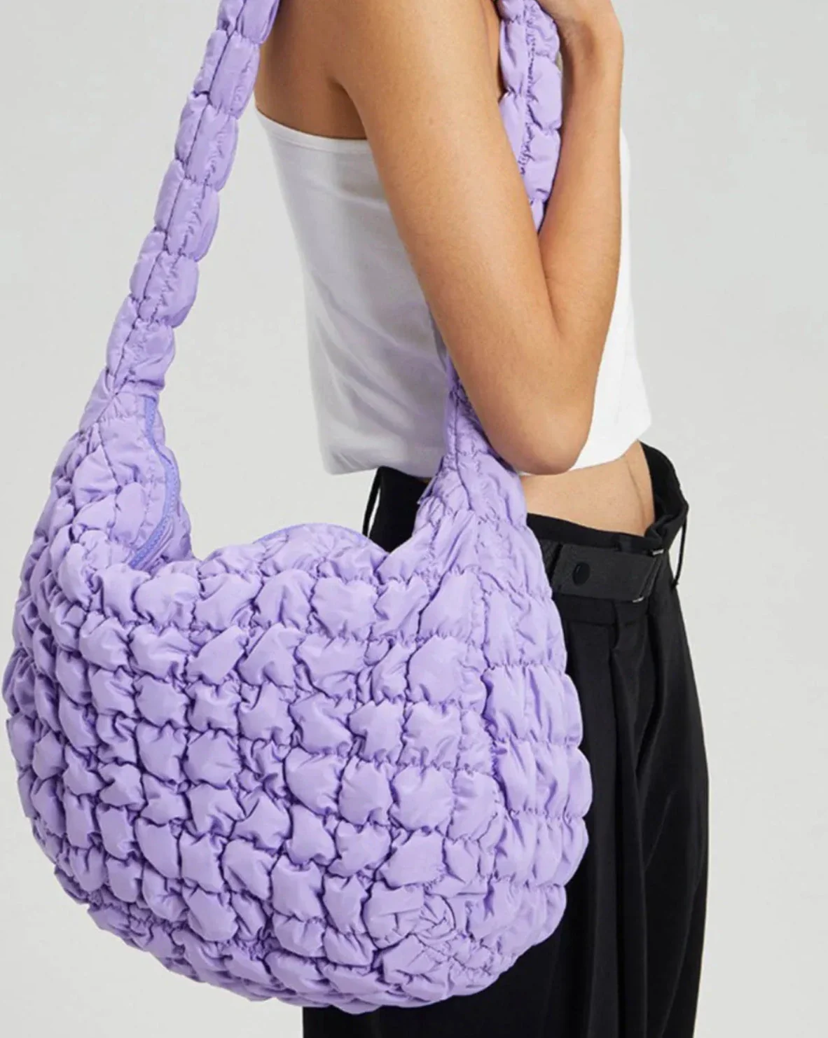 Puff Cross Quilt Large Shoulder Bag - Image 6