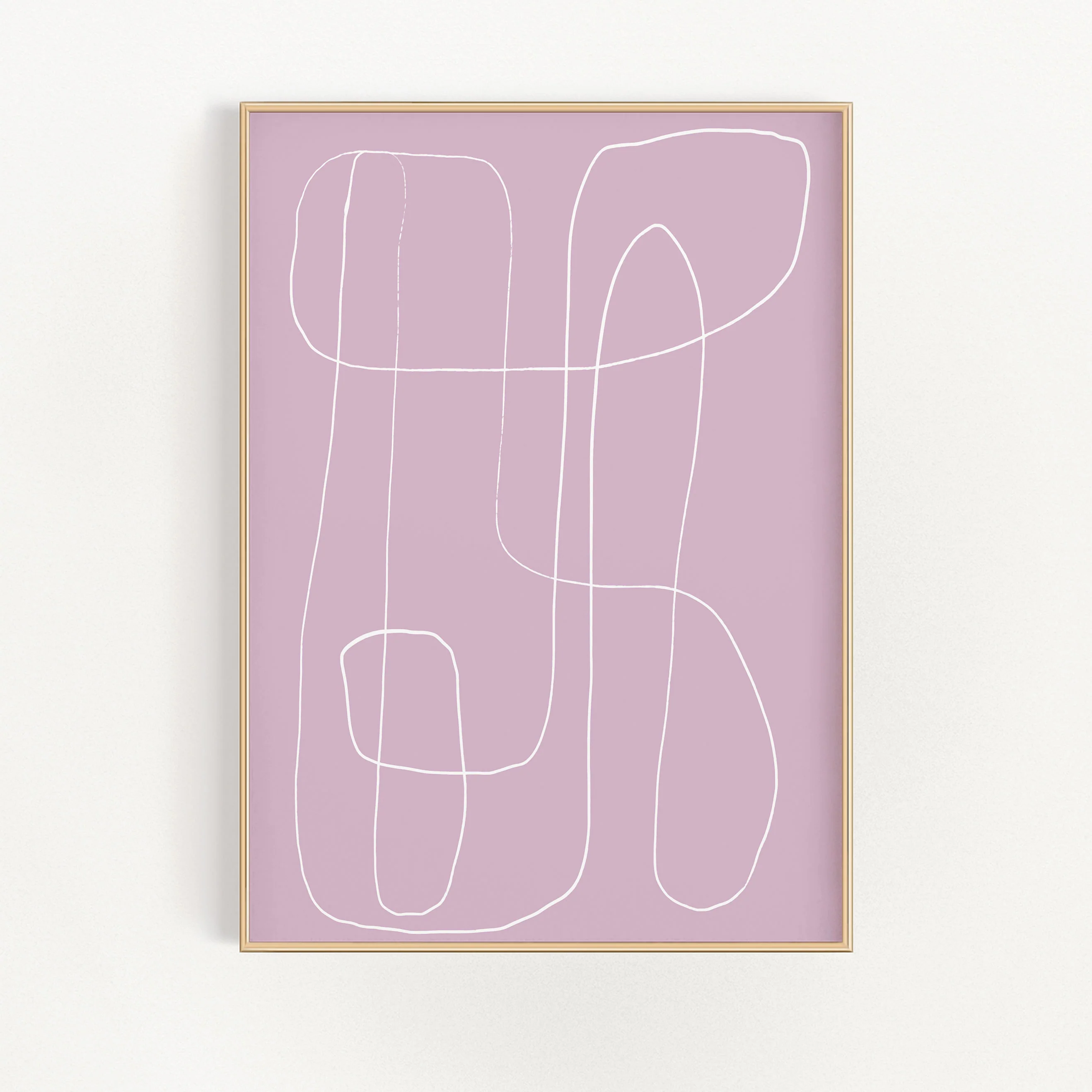 Purple Line Abstract Wall Art