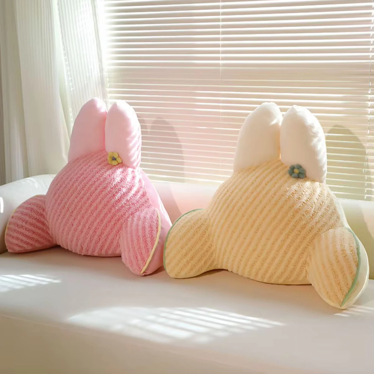 Rabbit Throw Pillow β Cute Bunny Shaped Cushion