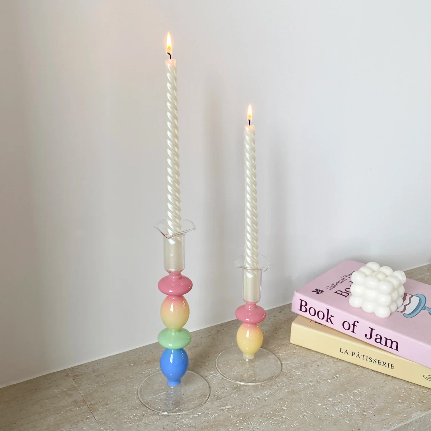 Rainbow Gradient Glass Candle Holder - Image 9
