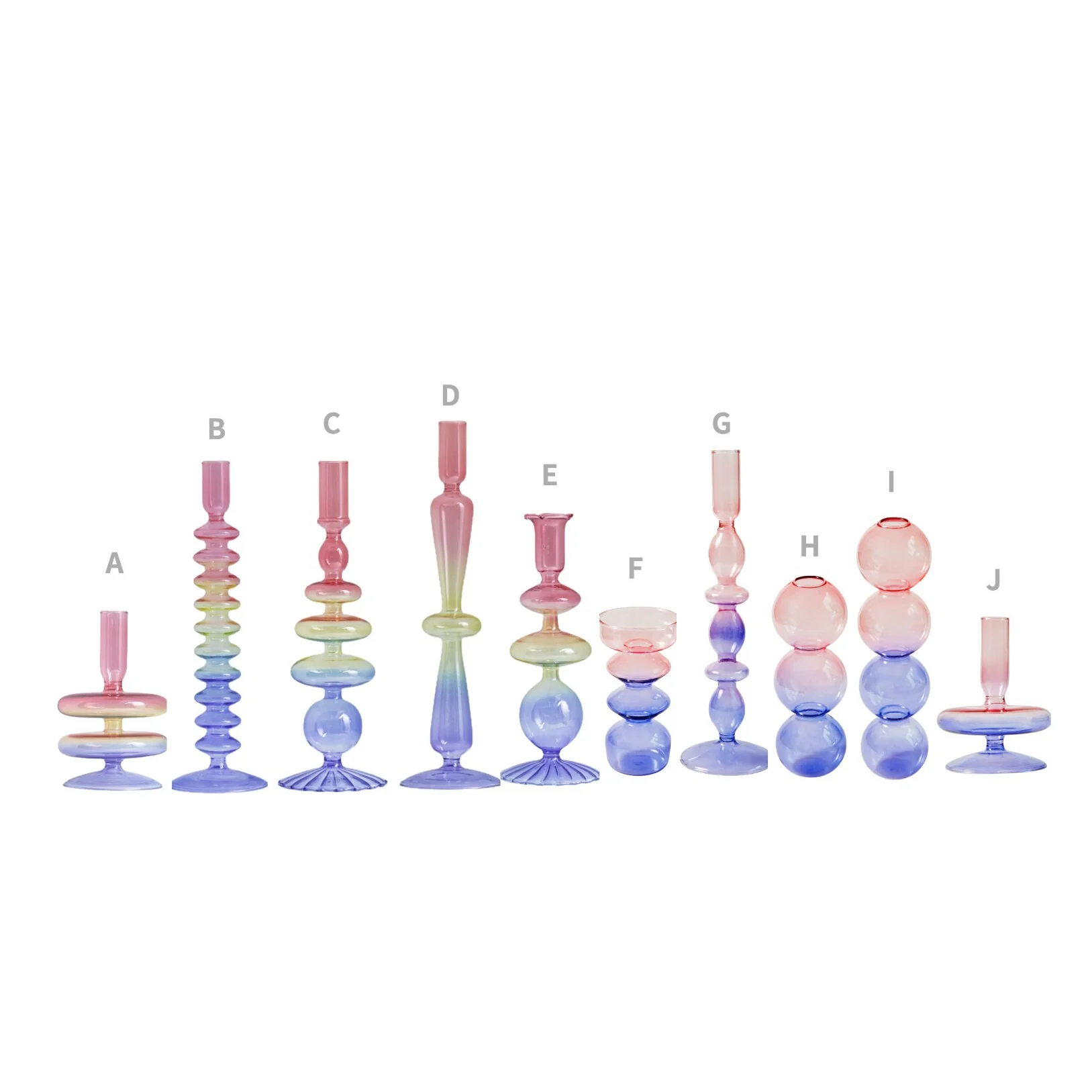 Rainbow Gradient Glass Candle Holder - Image 10