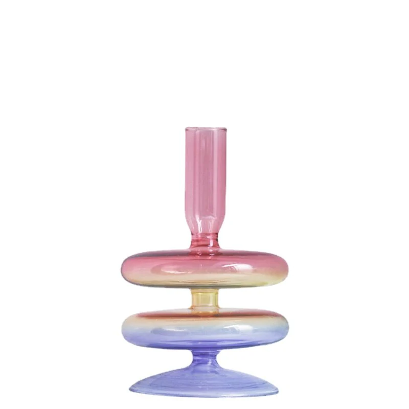 Rainbow Gradient Glass Candle Holder - Image 12