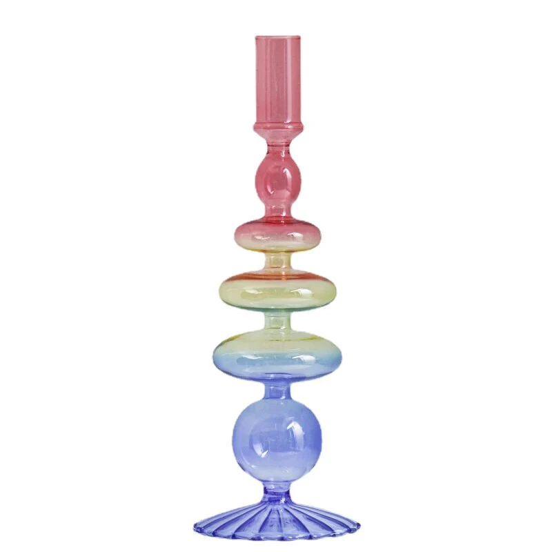 Rainbow Gradient Glass Candle Holder - Image 14