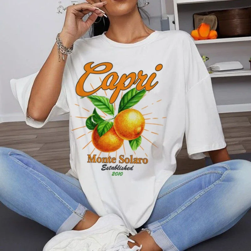 Retro Capri Orange T-Shirt - Image 2