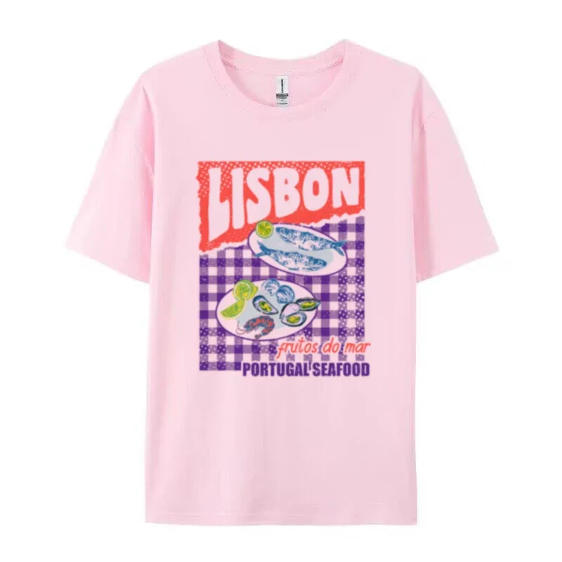Retro Lisbon Seafood Graphic Tee - Image 3