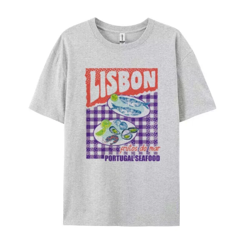 Retro Lisbon Seafood Graphic Tee - Image 4