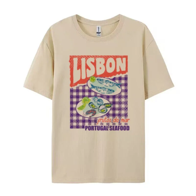 Retro Lisbon Seafood Graphic Tee - Image 5