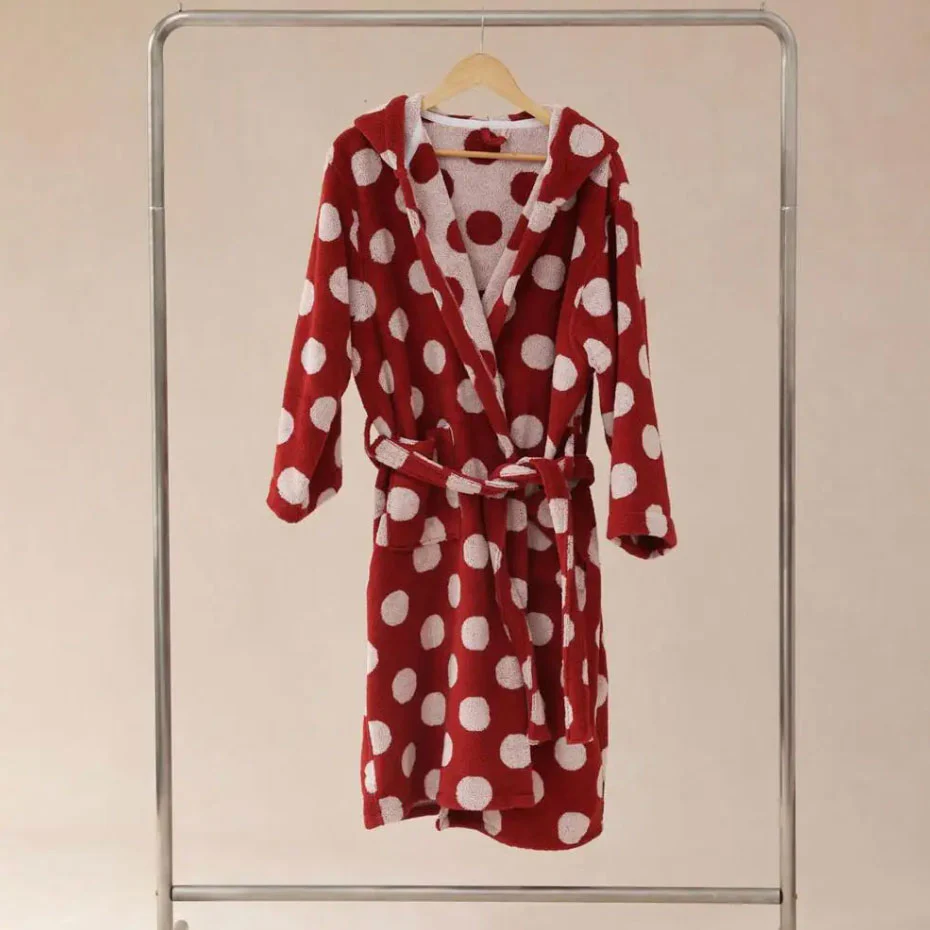 Retro Polka Dot Bath Gown - Image 11
