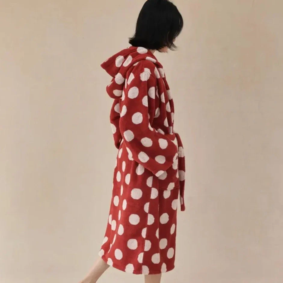 Retro Polka Dot Bath Gown - Image 5