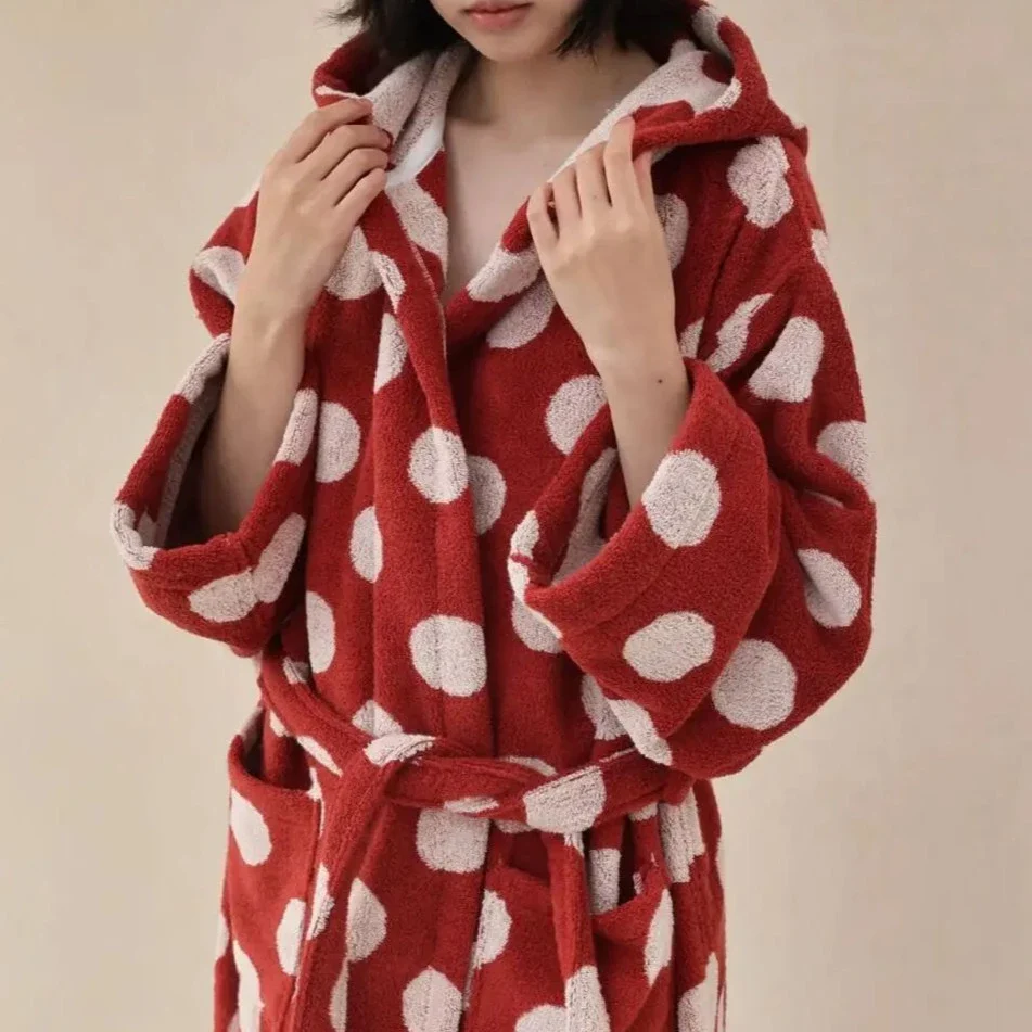 Retro Polka Dot Bath Gown - Image 6