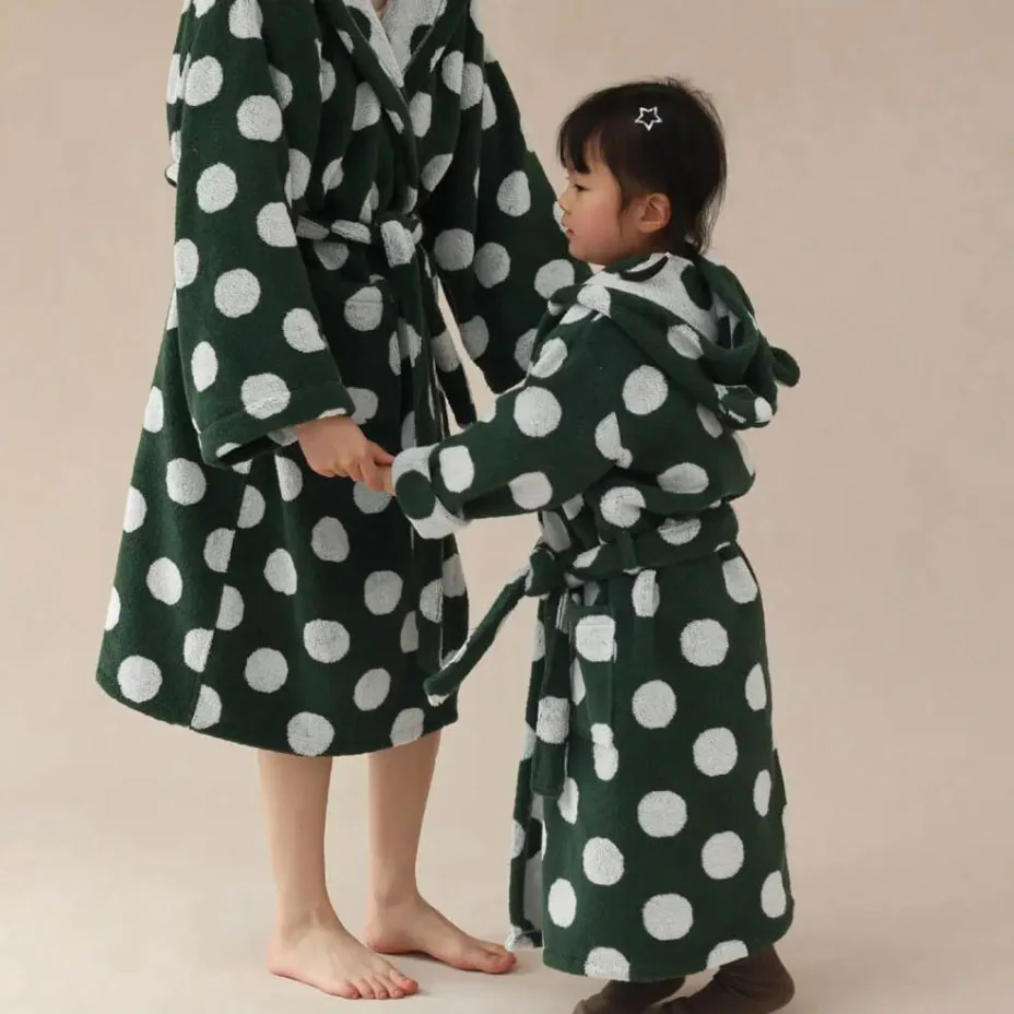 Retro Polka Dot Bath Gown - Image 9