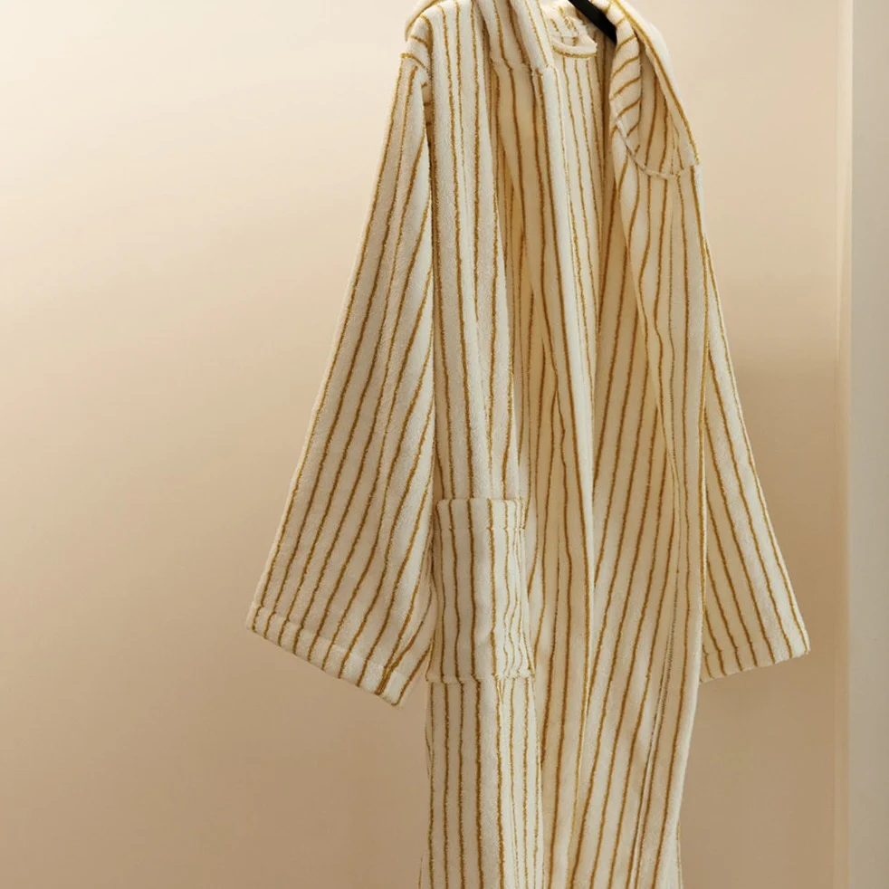 Retro Stripe Cotton Bath Gown - Image 15