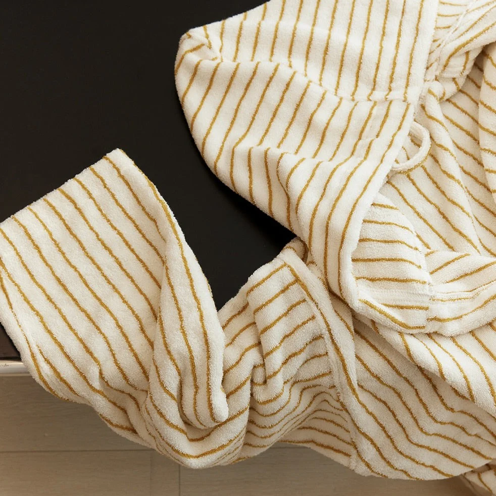 Retro Stripe Cotton Bath Gown - Image 16