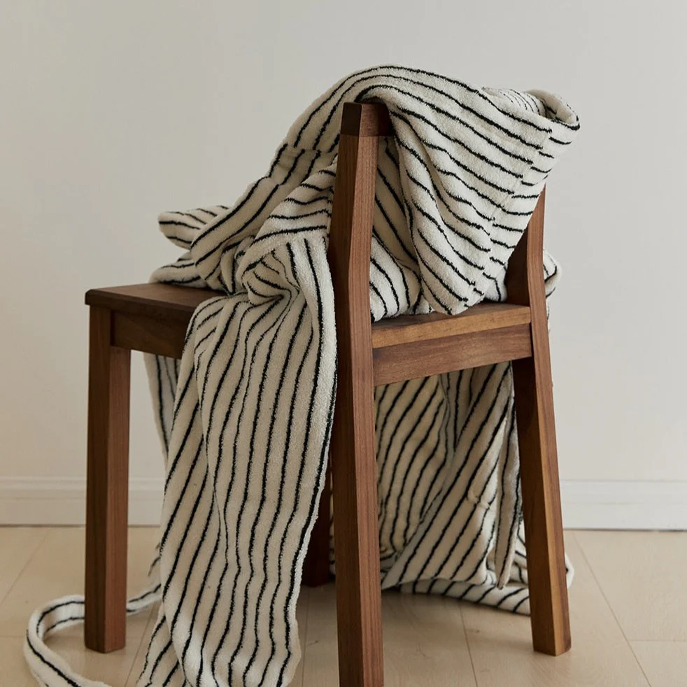 Retro Stripe Cotton Bath Gown - Image 19