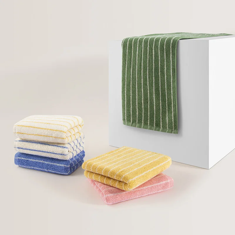 Retro Striped Cotton Towel - Image 5