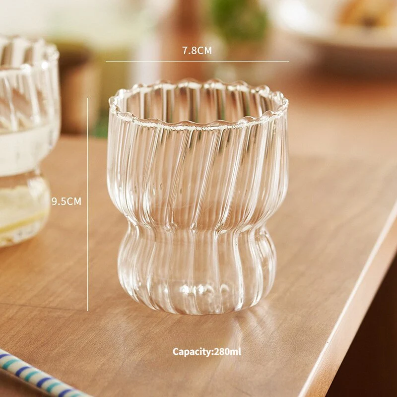 RIBBED CHUBBY GLASS CUP - Image 4