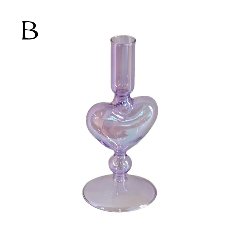 Ribbed Glass Candle Holders - Lilac - Image 11
