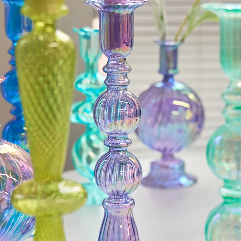 Ribbed Glass Candleholders - Mermaid - Image 10