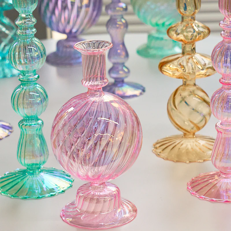 Ribbed Glass Candleholders - Mermaid - Image 12