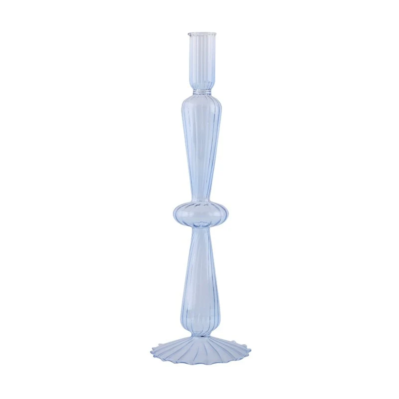 Ribbed Glass Candleholders - Pastel - Image 10