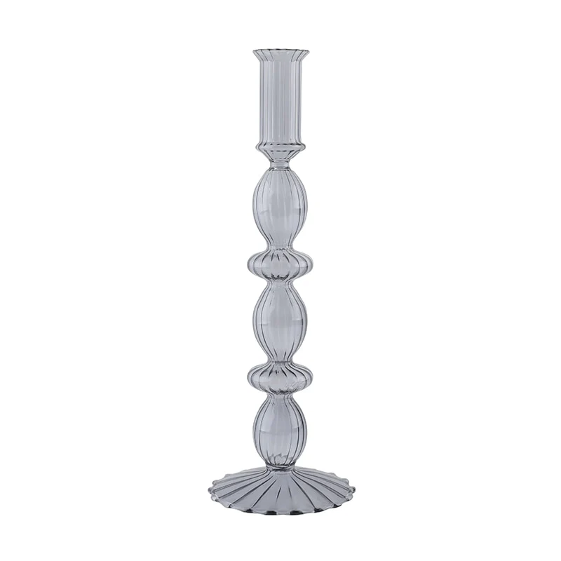 Ribbed Glass Candleholders - Pastel - Image 11