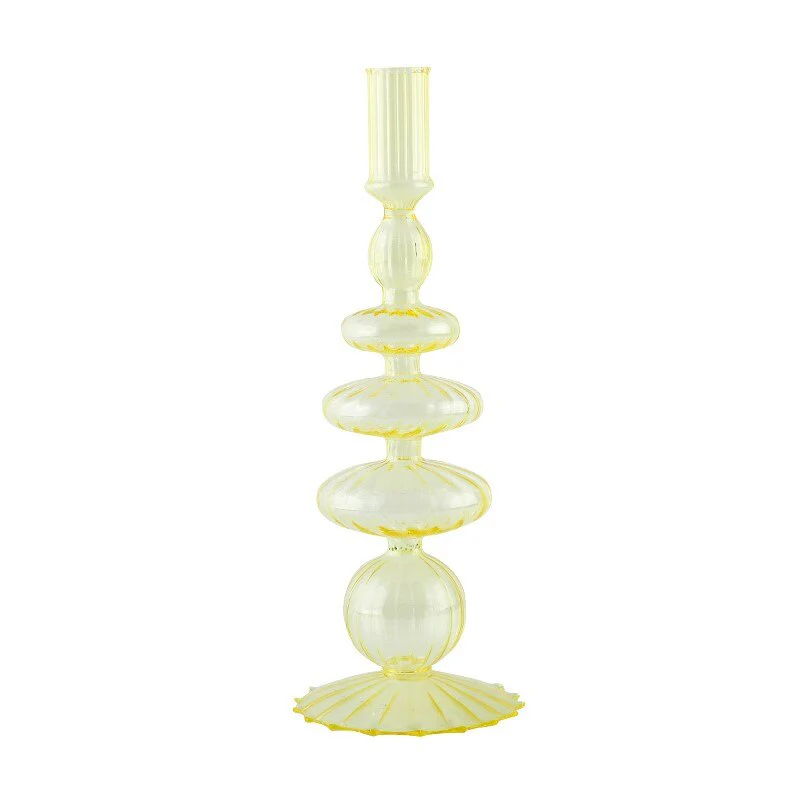 Ribbed Glass Candleholders - Pastel - Image 18