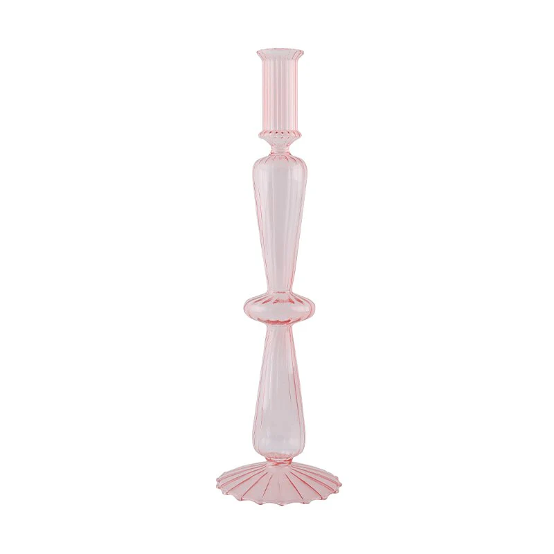 Ribbed Glass Candleholders - Pastel - Image 8
