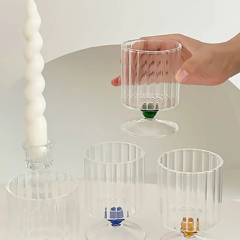 Ribbed Straight Glass Cup - Image 4