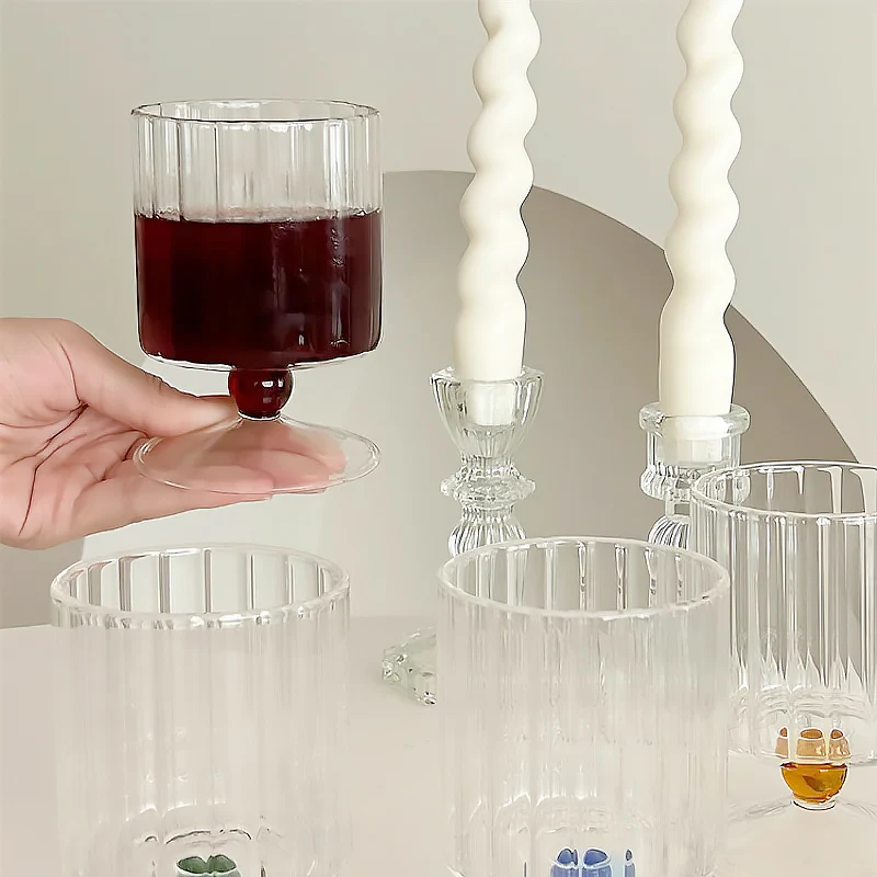 Ribbed Straight Glass Cup - Image 5