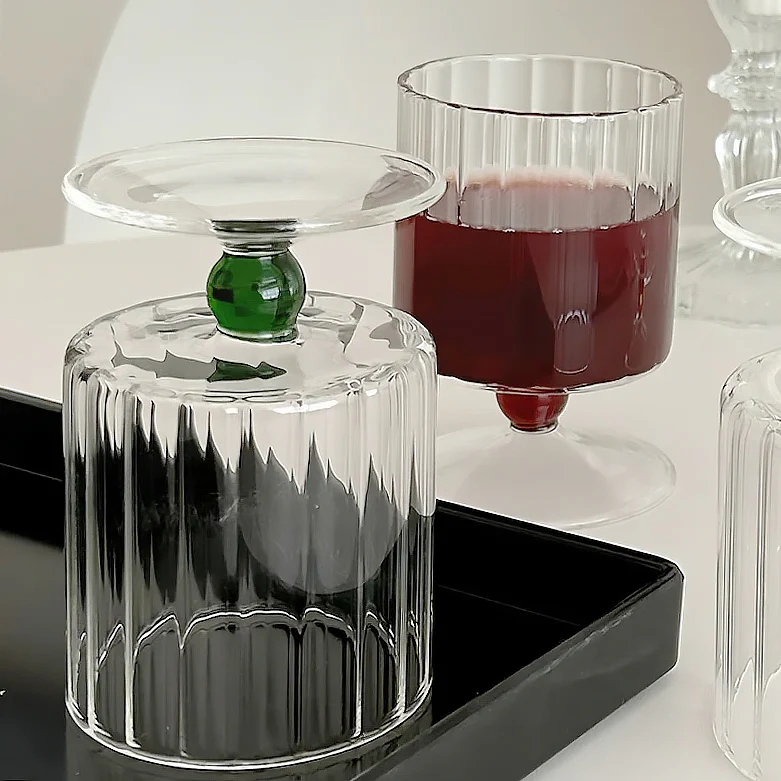 Ribbed Straight Glass Cup - Image 6