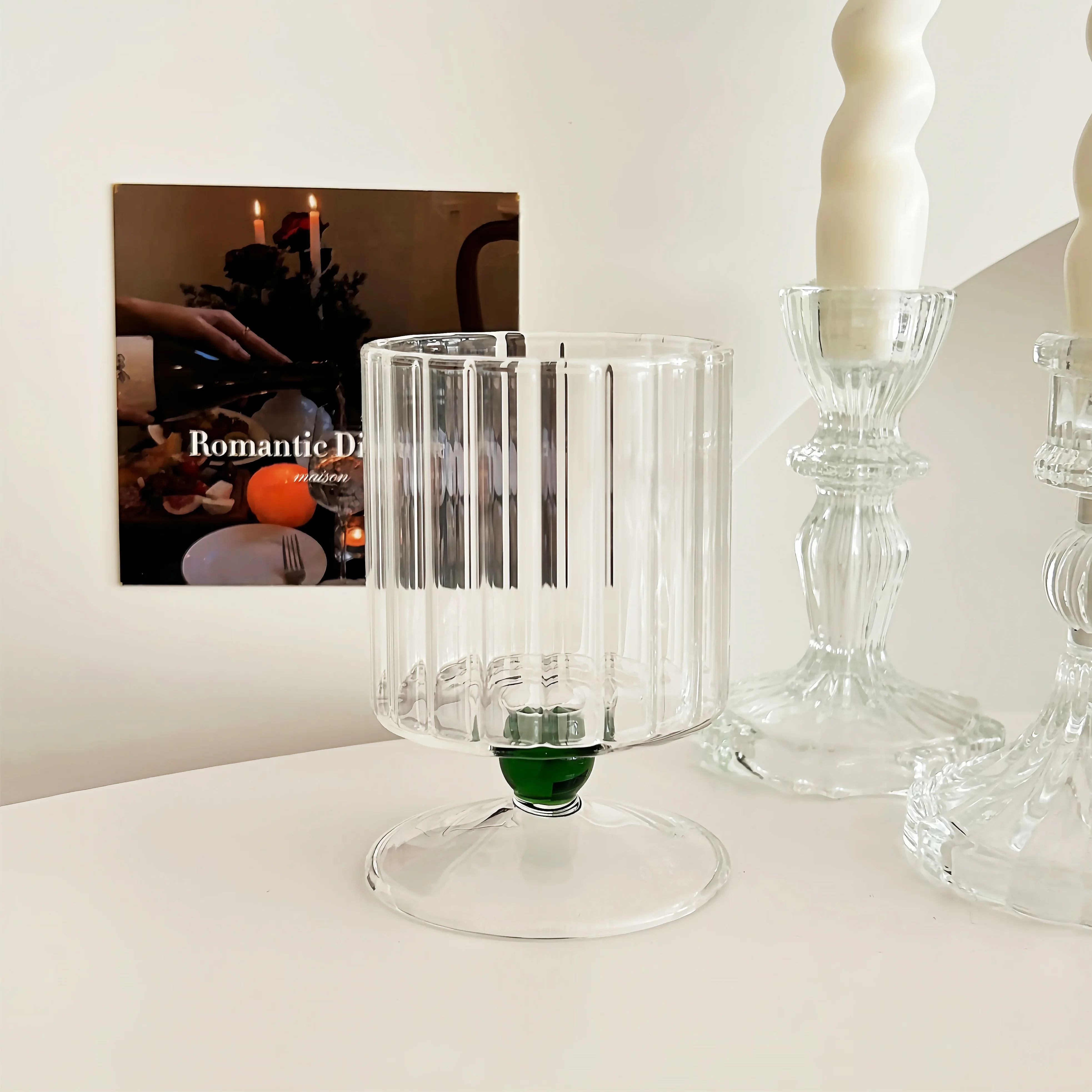 Ribbed Straight Glass Cup - Image 7