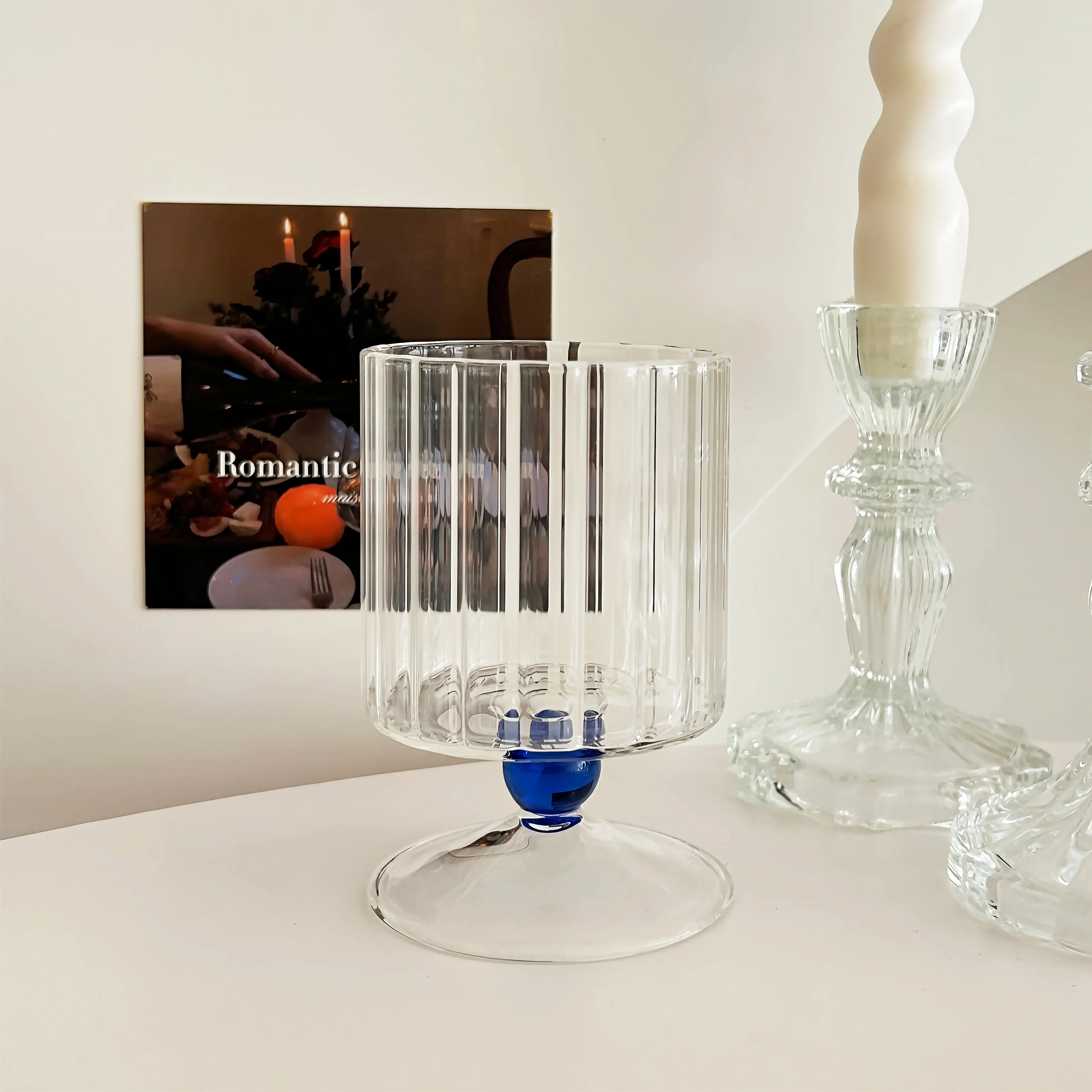 Ribbed Straight Glass Cup - Image 9