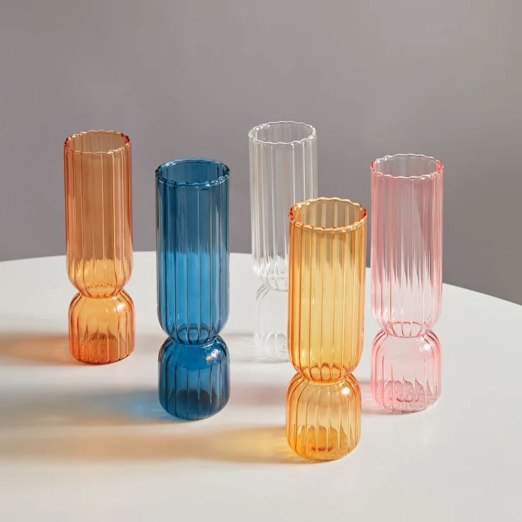 Scallop Cylinder Glass Vase - Image 6