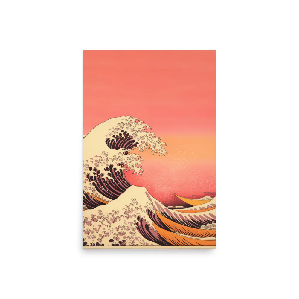 Seawaves under the sunset
