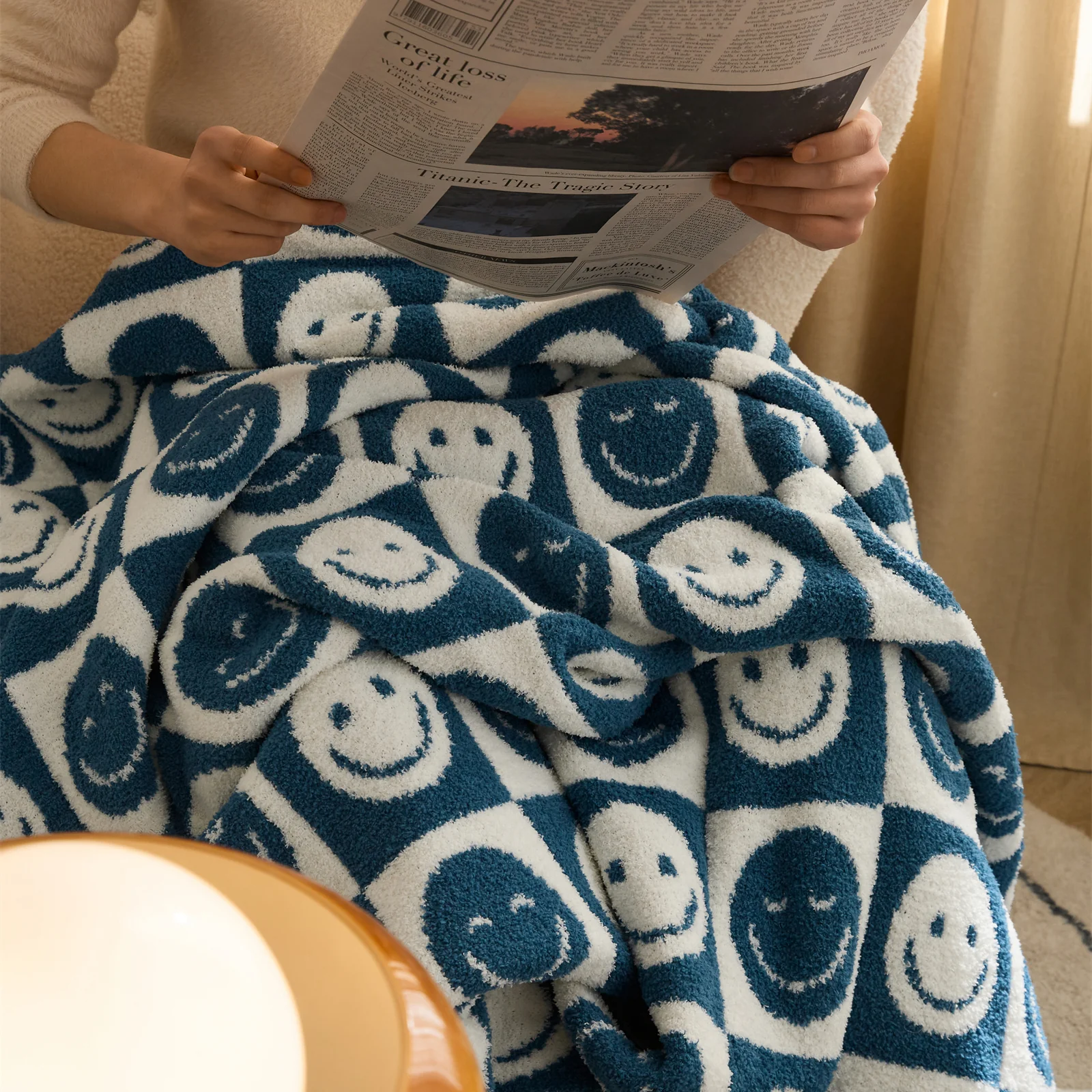 Smiley Checkered Blanket - Image 25