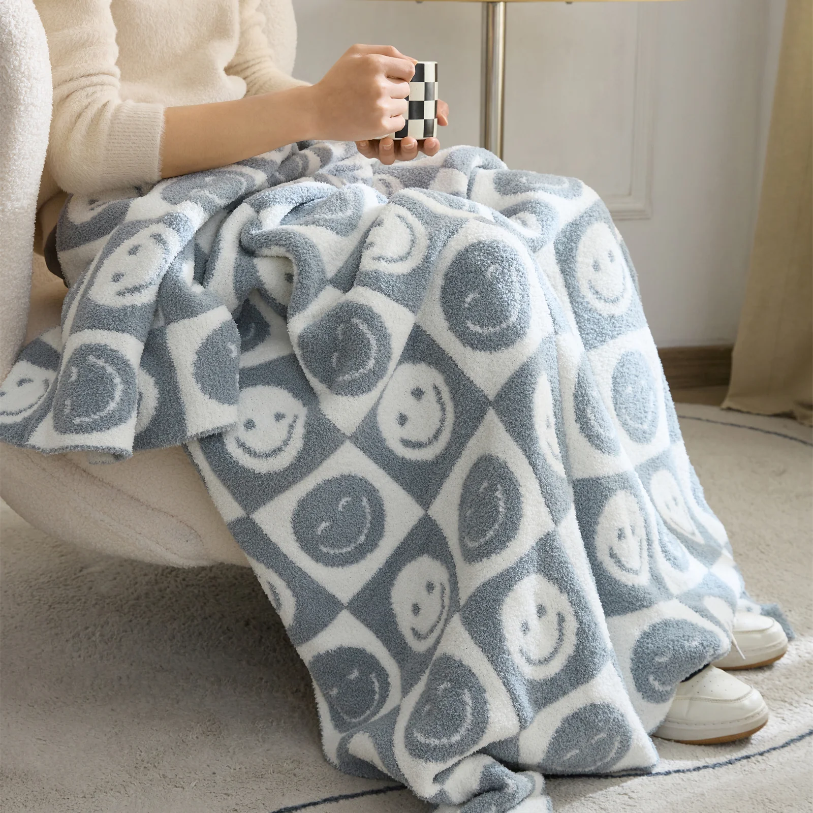 Smiley Checkered Blanket - Image 4
