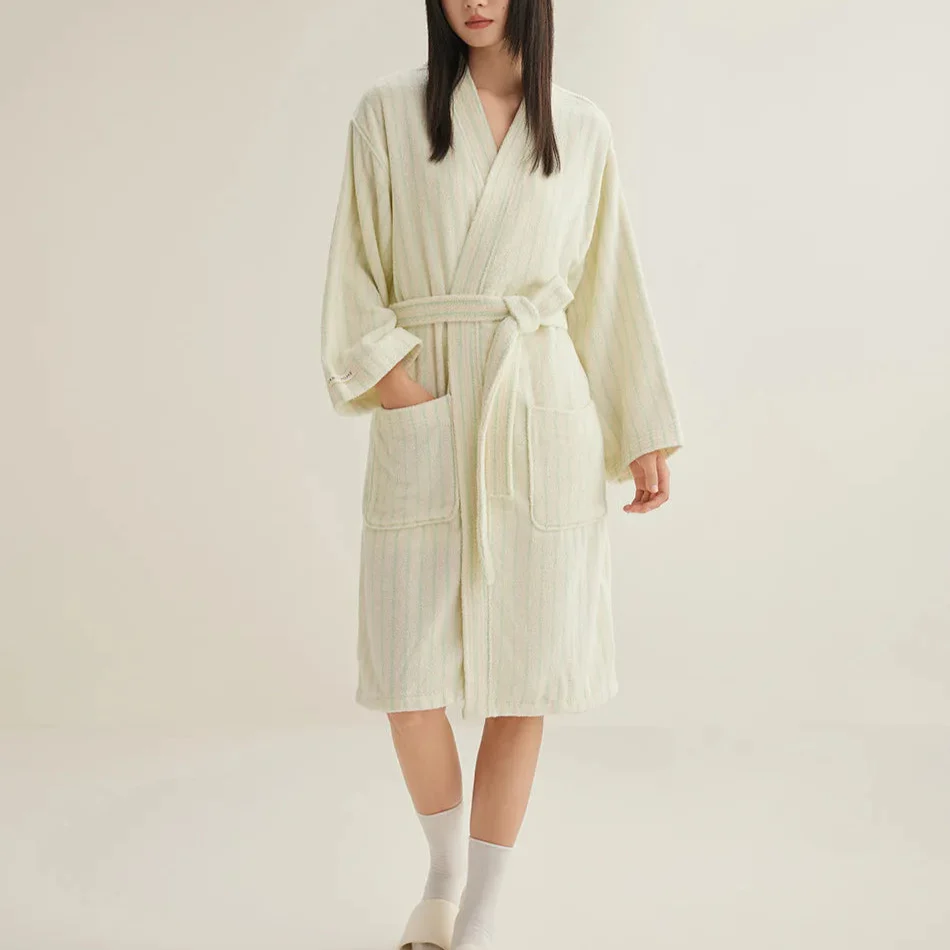 Striped Cotton Yarn Bathrobe - Image 12